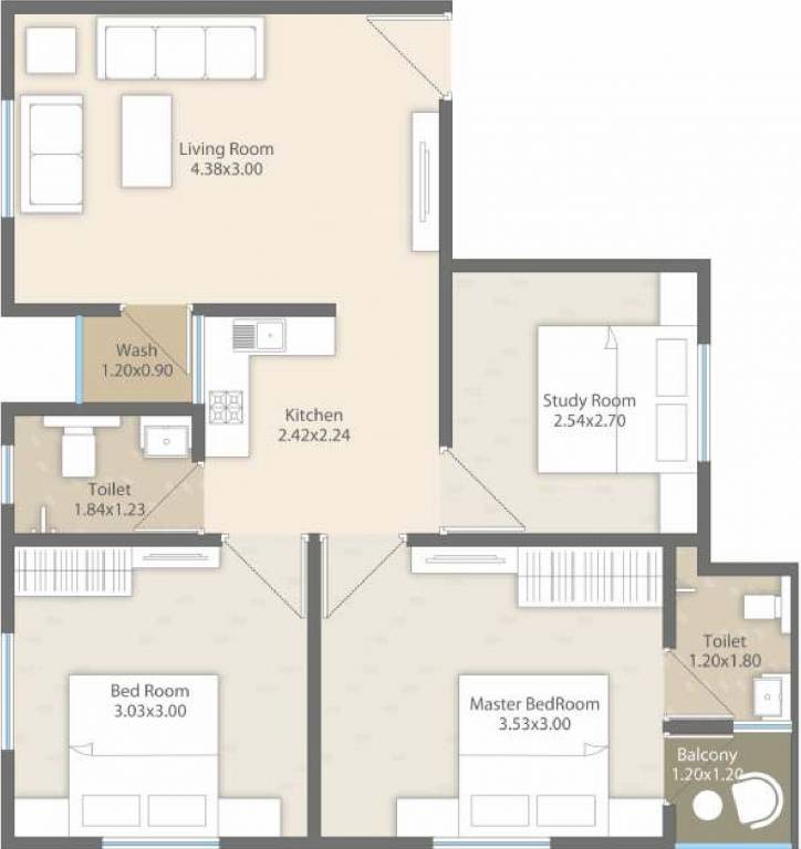 Raj Developers Tirth Exotica (3BHK+2T (531.74 sq ft) + Study Room 531.74 sq ft) Raj Developers Tirth Exotica (3BHK+2T (531.74 sq ft) + Study Room 531.74 sq ft)