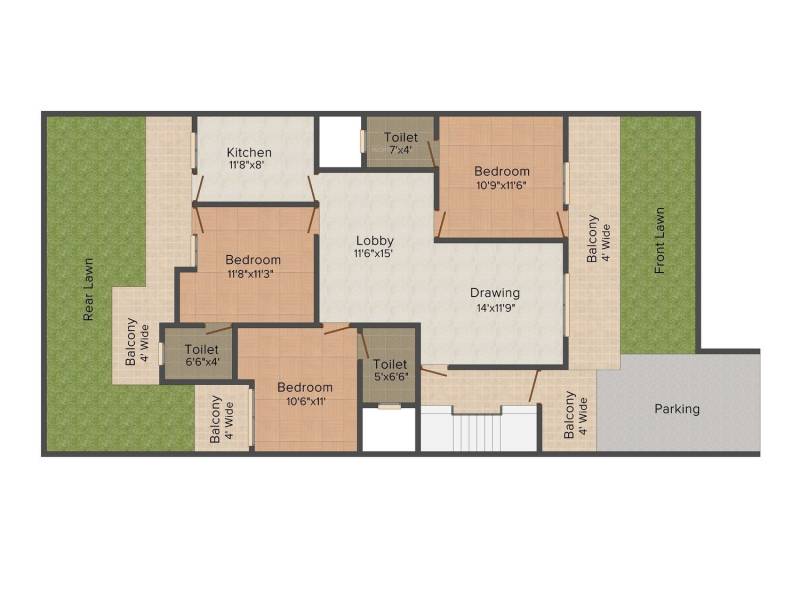 Raj villas (3BHK+3T (1,475.0 sq ft) 1475 sq ft) Raj villas (3BHK+3T (1,475.0 sq ft) 1475 sq ft)