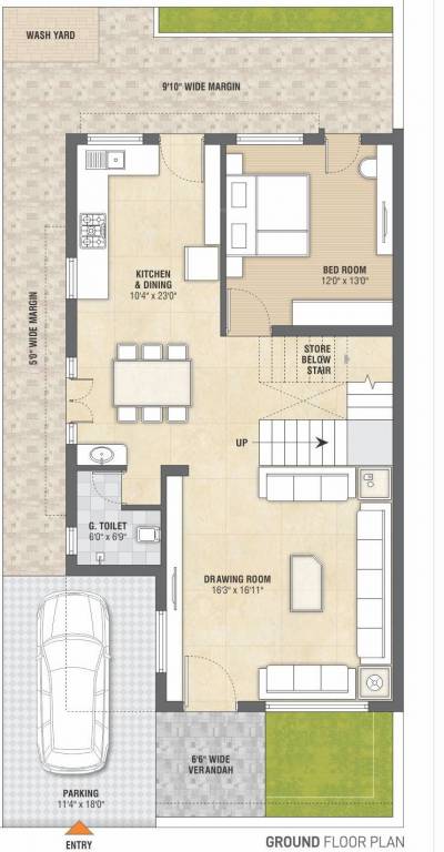  shantivan bunglows Floor Plan Ground Floor Plan