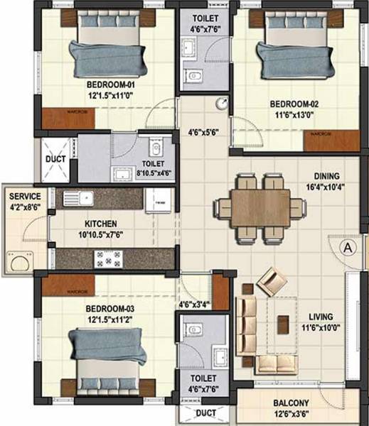 floorPlan of Kgeyes Pari Street Besant Nagar