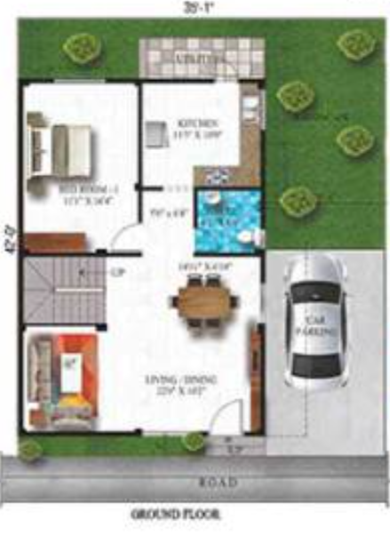  humming gardens Floor Plan Ground Floor Plan