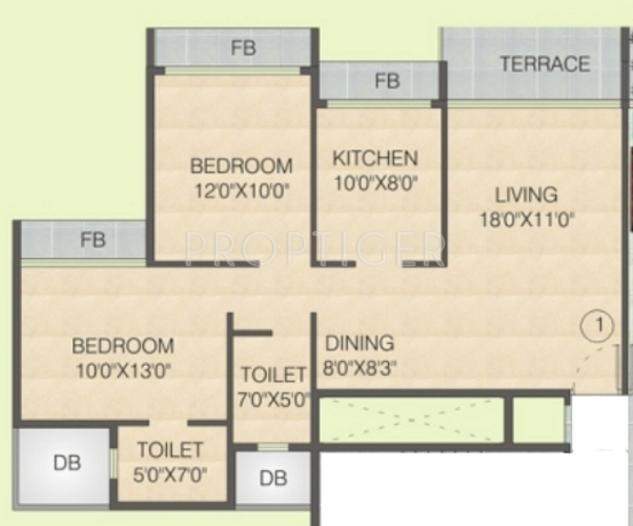 Juhi Greens (2BHK+2T (1,230 sq ft) 1230 sq ft)