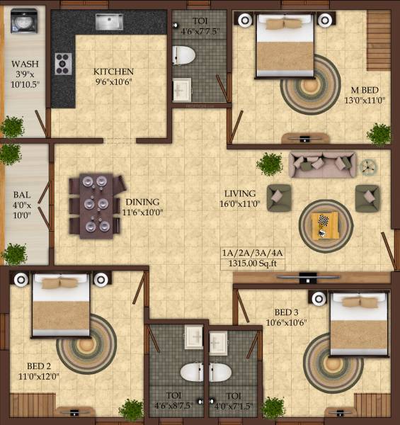 floorPlan of India The Cedar